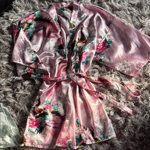 Floral Pink Kimono Robe